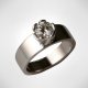 Hold Hands Ring |Engagement Ring with Princes Diamond | Platinum