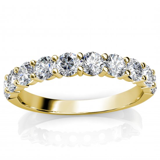 I Want To Hold Your Hand 1/2 set 1.10ct Wedding Ring 9 Yellow - Click Image to Close