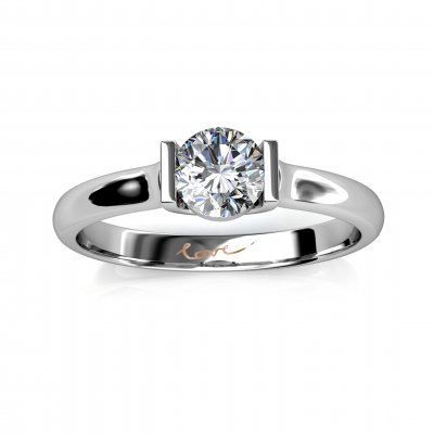 Eloise | Solitaire Engagement Band | Platinum