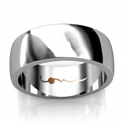 One [7] Men's Wedding Ring | 9k White Gold