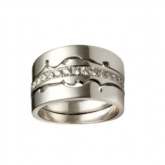 Love Times Three .45ct | Eternity Ring | 18k White Gold - Click Image to Close