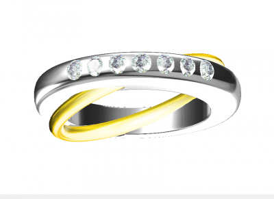 Night and Day |.65ct Diamond Spinning Ring | 9k White Gold