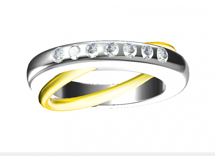 Night and Day |.65ct Diamond Spinning Ring | 9k White Gold - Click Image to Close